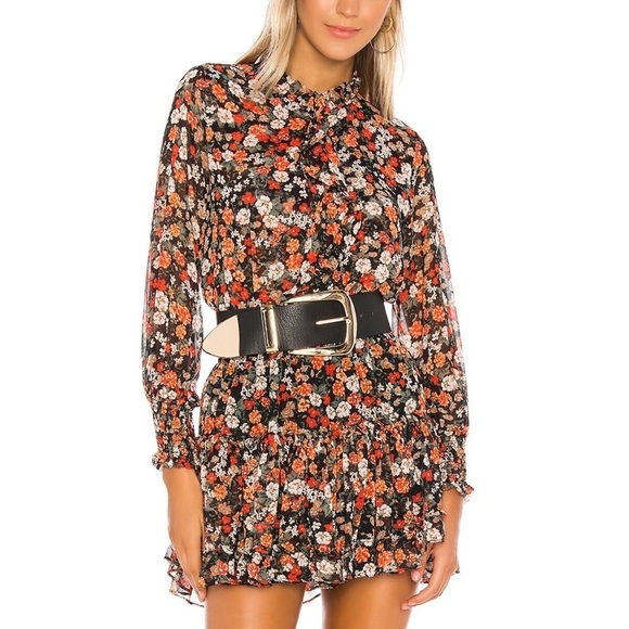 Misa Los Angeles Tops - MISA Jacinda Floral Safari Top